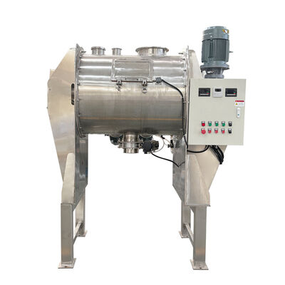 Roestvrijstalen ploegmenger met PLC-besturingssysteem en pneumatische afvoer voor industrieel mengen